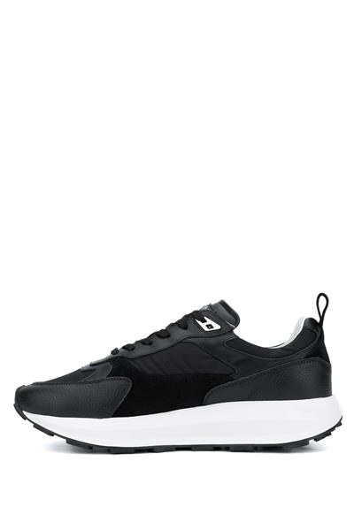 Dino Bigioni Erkek Tekstil/Hakiki Deri Siyah Sneakers & Spor Ayakkabı