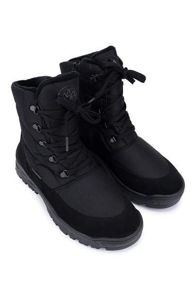 Effetre Erkek Deri & Tekstil Siyah Kar Botu