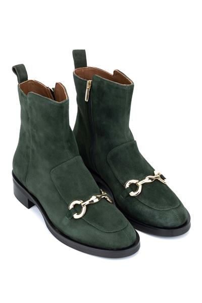 Evaluna Kadın Hakiki Deri Haki Casual Bot