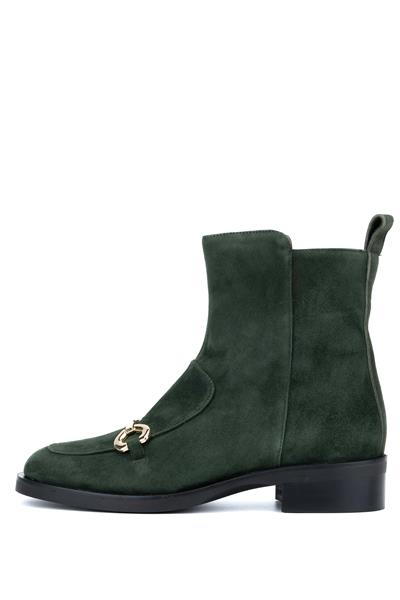 Evaluna Kadın Hakiki Deri Haki Casual Bot