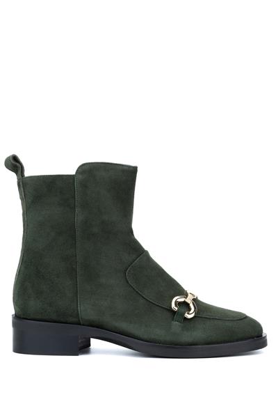 Evaluna Kadın Hakiki Deri Haki Casual Bot