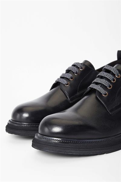 Exton Erkek Hakiki Deri Siyah Klasik Ayakkabı