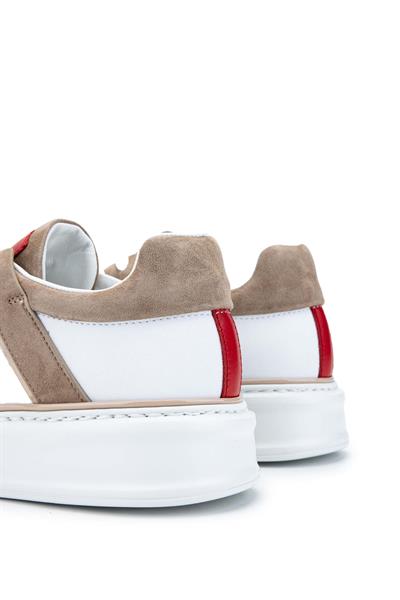 Fabi Erkek Hakiki Deri Beyaz/Kum/Siyah Sneakers & Spor Ayakkabı