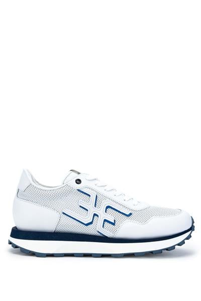 Fabi Erkek Hakiki Deri Beyaz/Mavi Sneakers & Spor Ayakkabı