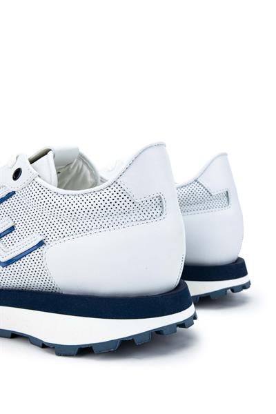 Fabi Erkek Hakiki Deri Beyaz/Mavi Sneakers & Spor Ayakkabı