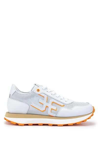 Fabi Erkek Hakiki Deri Beyaz/Turuncu Sneakers & Spor Ayakkabı
