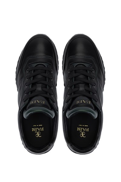 Fabi Erkek Hakiki Deri Siyah Sneakers & Spor Ayakkabı