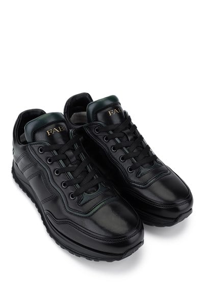 Fabi Erkek Hakiki Deri Siyah Sneakers & Spor Ayakkabı