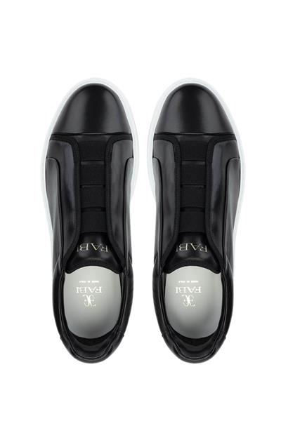 Fabi Erkek Hakiki Deri Siyah Sneakers & Spor Ayakkabı