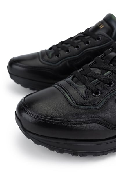 Fabi Erkek Hakiki Deri Siyah Sneakers & Spor Ayakkabı