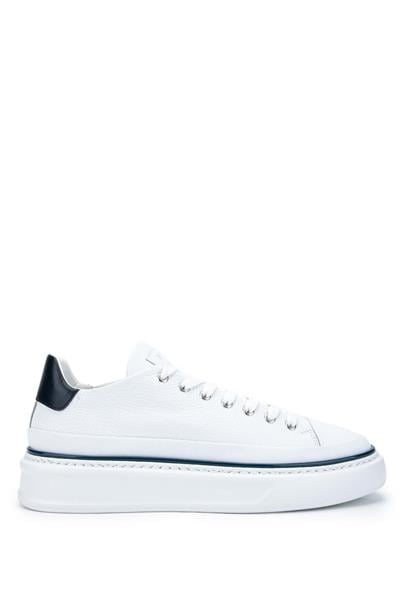Fabi Erkek Hakiki Deri Beyaz/Mavi Sneakers & Spor Ayakkabı
