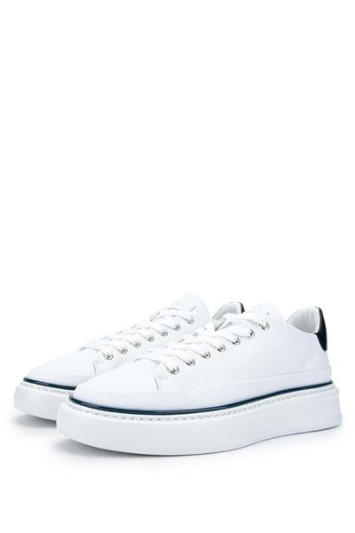 Fabi Erkek Hakiki Deri Beyaz/Mavi Sneakers & Spor Ayakkabı