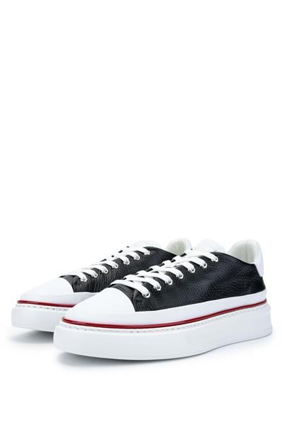 Fabi Erkek Hakiki Deri Siyah/Beyaz Sneakers & Spor Ayakkabı