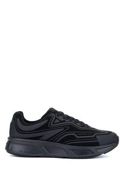 Fessura Erkek Suni Deri Siyah Sneakers & Spor Ayakkabı