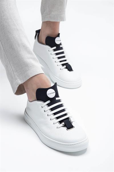 Franceschetti Erkek Hakiki Deri Beyaz/Beyaz Sneakers & Spor Ayakkabı