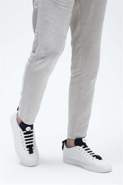 Franceschetti Erkek Hakiki Deri Beyaz/Beyaz Sneakers & Spor Ayakkabı