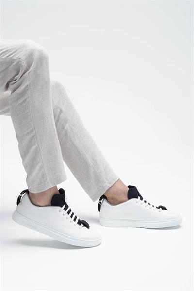 Franceschetti Erkek Hakiki Deri Beyaz/Beyaz Sneakers & Spor Ayakkabı