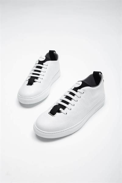 Franceschetti Erkek Hakiki Deri Beyaz/Siyah Sneakers & Spor Ayakkabı