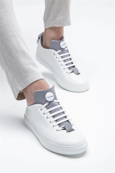 Franceschetti Erkek Hakiki Deri Beyaz/Siyah Sneakers & Spor Ayakkabı