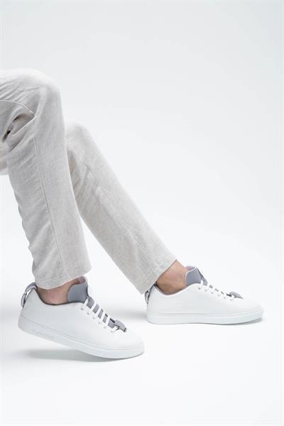 Franceschetti Erkek Hakiki Deri Beyaz/Siyah Sneakers & Spor Ayakkabı