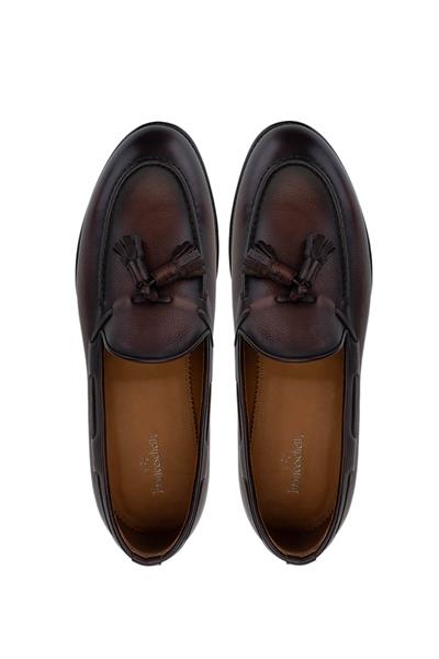Franceschetti Erkek Hakiki Deri Kahverengi Loafer Ayakkabı
