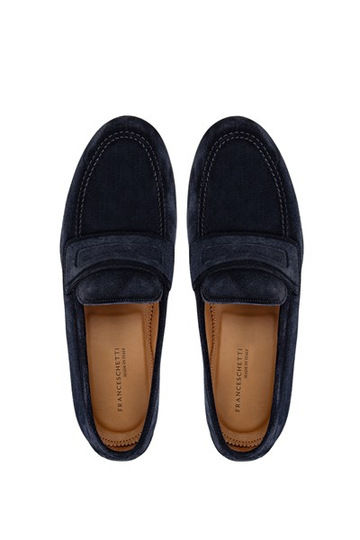 Franceschetti Erkek Hakiki Deri Lacivert Loafer Ayakkabı