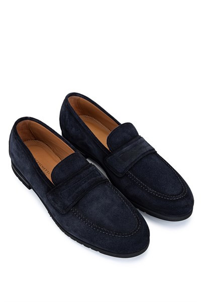 Franceschetti Erkek Hakiki Deri Lacivert Loafer Ayakkabı
