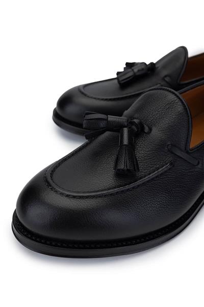 Franceschetti Erkek Hakiki Deri Siyah Loafer Ayakkabı