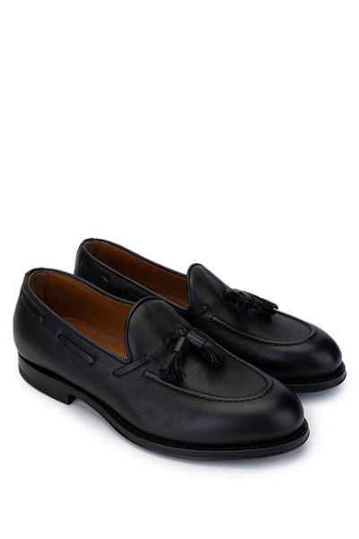 Franceschetti Erkek Hakiki Deri Siyah Loafer Ayakkabı