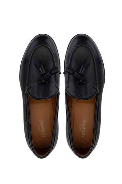 Franceschetti Erkek Hakiki Deri Siyah Loafer Ayakkabı
