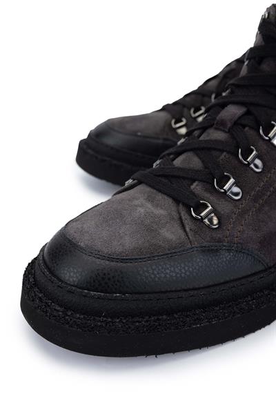 Mario Bruni Erkek Hakiki Deri Gri Casual Bot