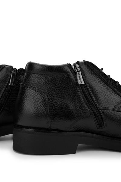 Mario Bruni Erkek Hakiki Deri Siyah Casual Bot