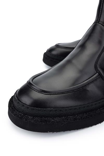 Mario Bruni Erkek Hakiki Deri Siyah Casual Bot