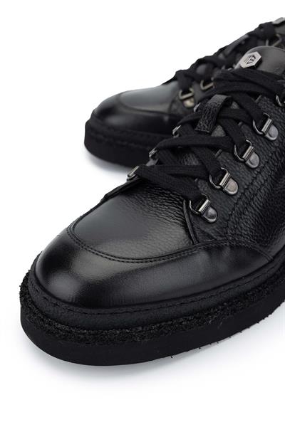 Mario Bruni Erkek Hakiki Deri Siyah Casual Ayakkabı