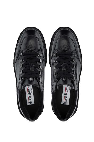 Mario Bruni Erkek Hakiki Deri Siyah Casual Ayakkabı