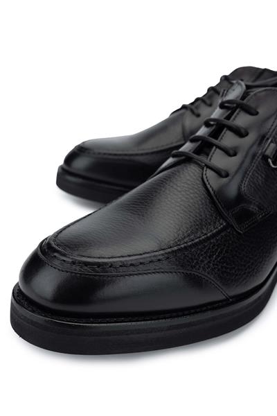 Mario Bruni Erkek Hakiki Deri Siyah Casual Bot