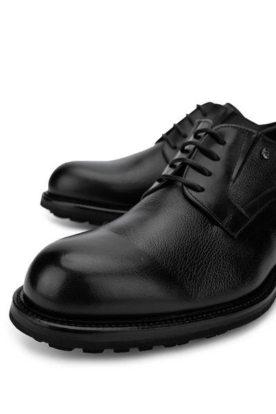 Mario Bruni Erkek Hakiki Deri Siyah Klasik Ayakkabı