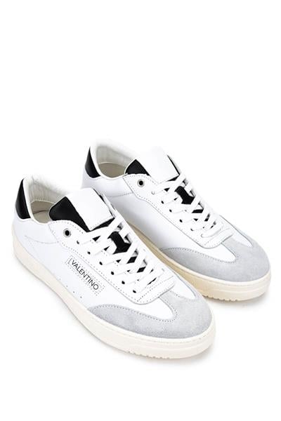 Mario Valentino Erkek Hakiki Deri Beyaz/Siyah Sneakers & Spor Ayakkabı