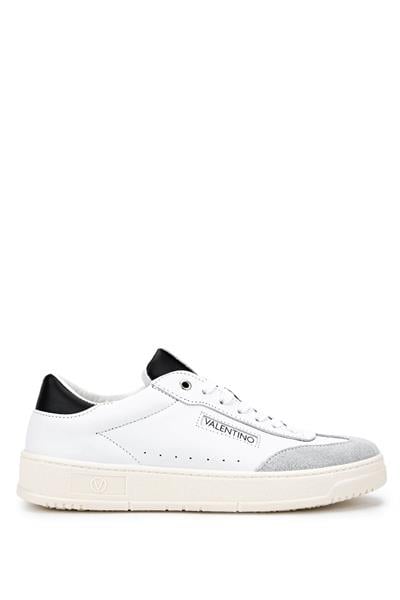 Mario Valentino Erkek Hakiki Deri Beyaz/Siyah Sneakers & Spor Ayakkabı