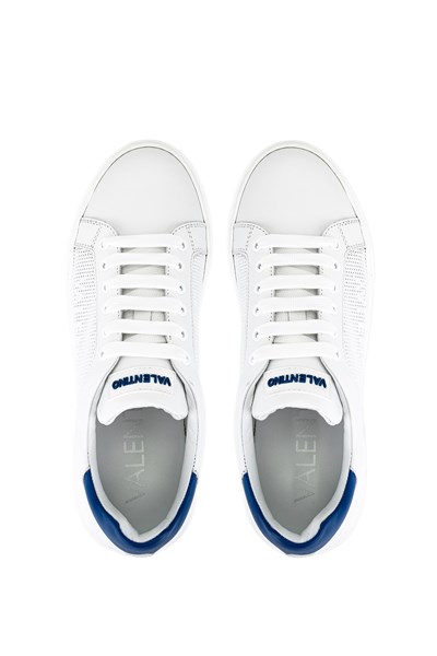 Mario Valentino Erkek Hakiki Deri Beyaz/Mavi Sneakers & Spor Ayakkabı