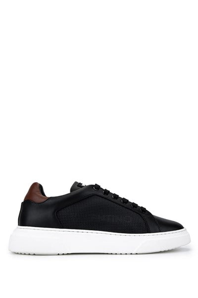 Mario Valentino Erkek Hakiki Deri Siyah Sneakers & Spor Ayakkabı