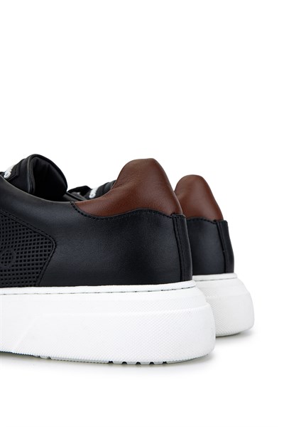 Mario Valentino Erkek Hakiki Deri Siyah Sneakers & Spor Ayakkabı
