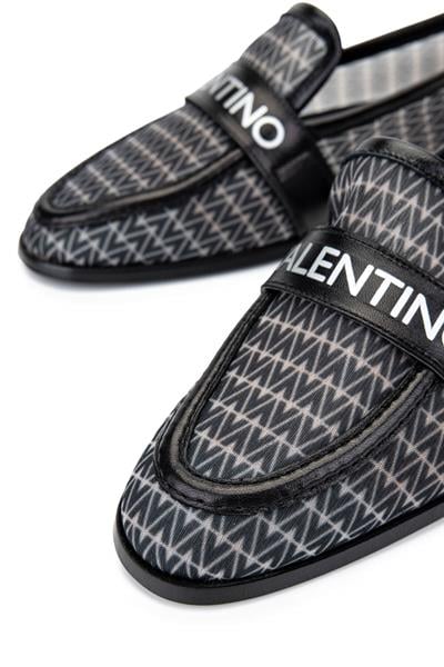 Mario Valentino Kadın Deri & Tekstil Siyah Loafer Ayakkabı