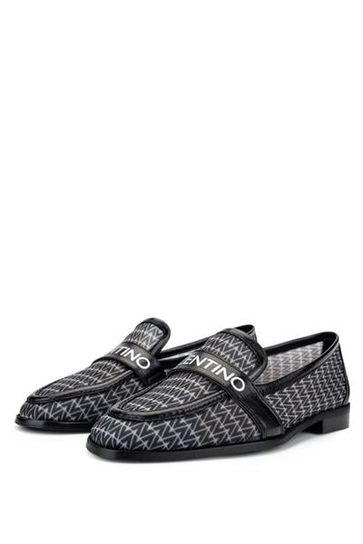 Mario Valentino Kadın Deri & Tekstil Siyah Loafer Ayakkabı