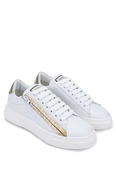 Mario Valentino Kadın Hakiki Deri Beyaz/Altın Sneakers & Spor Ayakkabı