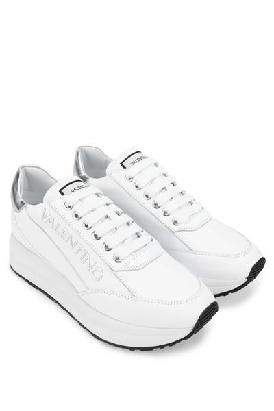 Mario Valentino Kadın Hakiki Deri Beyaz/Gümüş Sneakers & Spor Ayakkabı