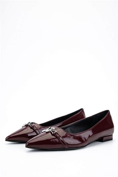 Mario Valentino Kadın Hakiki Deri Bordo Babet Ayakkabı