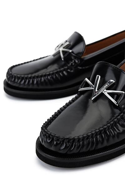 Mario Valentino Kadın Hakiki Deri Siyah Loafer Ayakkabı