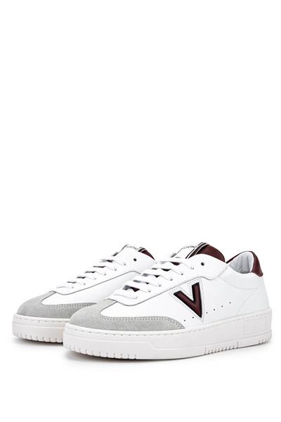 Mario Valentino Kadın Hakiki Deri Beyaz/Bordo Sneakers & Spor Ayakkabı
