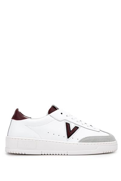 Mario Valentino Kadın Hakiki Deri Beyaz/Bordo Sneakers & Spor Ayakkabı